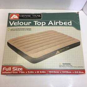 67758w Ozark Trail New Full Size Air Mattress Velour Top Airbed Waterproof Materials