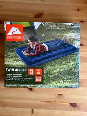 76664e Ozark Trail Inflatable Air Mattress Twin Airbed Heavy Duty 74 X 39 8.75 New