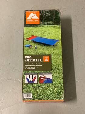 Ozark Trail 844093011532 New - Kids Zipper Cot Folding Child Camping Bed 55 Inch X24 X6ftft Up 110lb