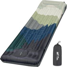 Xzij004201-fba Pickynproud Camping Sleeping Pad Extra Thick 5 Inch Inflatable Single Green Blue