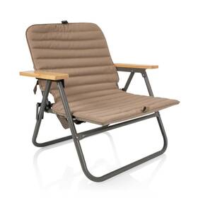791-01-115-000-0 Picnic Time Descanso Padded Beach Chair Low 25.6 X Shale Tan