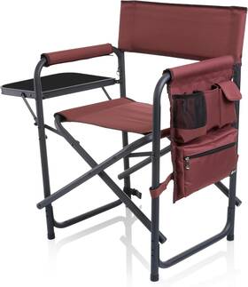 809-00-118-000-0 Picnic Time Sports Chair With Side Table 36.6 X 18.5 32.9 Burgundy Red
