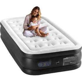Pioch 717206485578 Twin 16 Inch Air Mattress With Built-in Pump Inflatable Blow Up Airbed