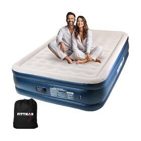 Pittman Outdoors 850028022702 - 20 Inch Luxury Air Mattress Queen With Built In Pump Premium Comfort