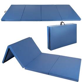 Polar Aurora 508703560192 4ftx10ftx2 Thick Folding Gymnastics Exercise Mat Blue