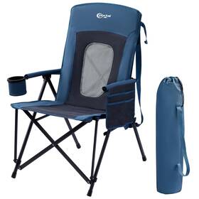 Portal 844093043007 Oversized Folding High Back Portable Lawn Chairs Supports 400lbs Blue