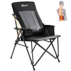 Pr-fc-356-blk Portal Camping Chair With Lumbar Support For Adults Folding Large Black