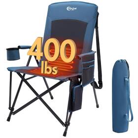 Pr-fc-356-hbl Portal Heated Camping Chairs For Adults Outdoor Sports Oversized Heated-blue