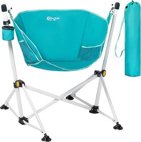 Pr-hm-047-dbl Portal Hammock Camping Chair Folding Rocking Large 1 Pack-blue