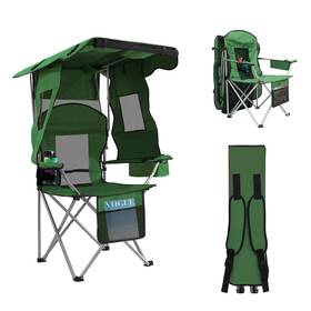 Sy41783-83 Ptlsy Folding Camping Chair With Canopy Beach 20.6 51.6 Inch Green