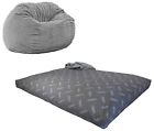 Qc-ch-ch Cordaroy Chenille Bean Bag Chair Charcoal Queen 857019005300