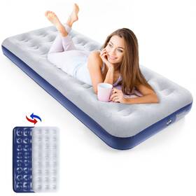 Qdh 770824170882 Camping Air Mattress Inflatable Bed Flocked Surface Travel Sleeping P