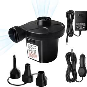 2000012049 Qeocp Electric Air Mattress Pump Portable With 3 Nozzles For Raft Inflatable