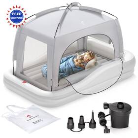 Jy002b Qpau Inflatable Toddler Travel Bed With Tent Portable Kids Air Mattress Safety