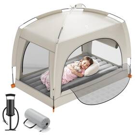 Jy005 Qpau Inflatable Travel Bed With Tent Lightweight Blow Up Air Mattress Hand