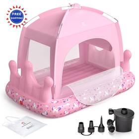 Jy006 Qpau Inflatable Toddler Bed With Tent Blow Up Travel Mattress For Girls Portable
