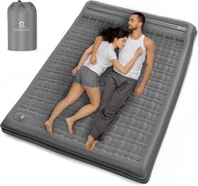 Grey-2 Qpau T-d15 Camping Sleeping Pad 2 Person Mat Double Style