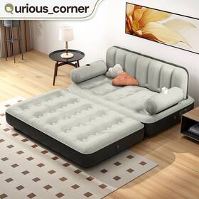 Beyshjo7pj Qurious Corner Queen Rv Car Camping Inflatable Air Mattress Or Velvet Sofa With Built In Pump