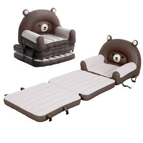 22364 Raptavis Kids Air Sofa Bed Inflatable Mattress Toddler Flocked Couch With Armrest