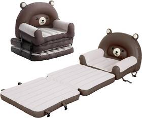 Raptavis 744110549379 Kids Air Sofa Bed Inflatable Mattress Toddler Flocked Couch With A