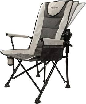 Zdy1001 Realead Adjustable Oversized Folding Chair High Back Camp Beach Grey