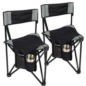 Rc50213 Redcamp 2 Pack Tripod Camping Chairs Folding 18d X 18w 28h In Black