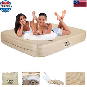 Rga B0dhp3q727 Camping Air Mattress Queen Built In Pump 13.78 Height Inflatable Airbed