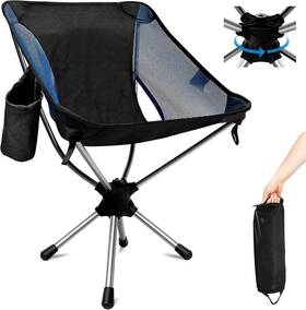 Ts-xzy-1-fba Rodanny Camping Chairs 360 Degree Swivel Folding For Adults Medium Blue