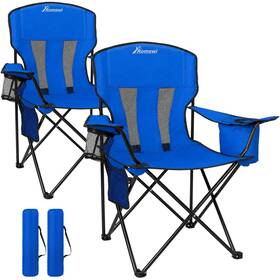 Romswi Occ-1426-n2 Portable Camping Chairs For Adult Support 400 Lbs Folding Large Blue