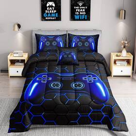 23610 Rowadalo Sample Sku 6 Pieces Bed In A Bag Gamer Bedding Set For Boys Kids Adult Gaming C