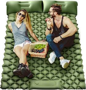 Lyd-1 Rvmonstershop Double Sleeping Pad For Camping Mats Full Army Green