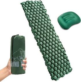Rt-2051 Ryno Tuff Camping Sleeping Pads And Pillow Set - Ultralight Large Green