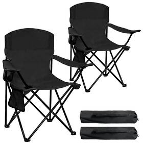Vs23fc04-01bk-2pk-new Sailary 2 Pack Folding Camping Chair With Cup 20.5 Inch D X W 33.8 H Black