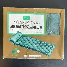 Sears Roebuck And Co. 6-70831 Vintage Rubberized Nylon Air Mattress Pillow Camping Bed Made In Japan