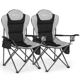 13682 Seazul Camping Chairs For Adults Heavy Duty 2 Pack Pcs Black