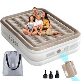 Sebor 745746771295 Air Mattress Queen With Built In Pump 18 Inch Ultimate Comfort Blow Up Mat