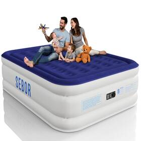 Sebor B0f52g4pxm Air Mattress Queen Built-in Pump 18 Comfortable Self-inflating