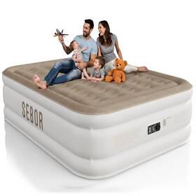 Sebor B0f52np9pl Air Mattress Queen Built-in Pump 18 Comfortable Self-inflating