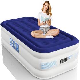 Sebor B0f52nsm7d Air Mattress Twin Built-in Pump 18 Comfortable Self-inflating