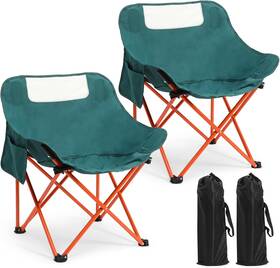Sel-seeloowy-0695 Seeloowy 2 Pack Compact Camping Chairs Portable Folding For Outside With Carry Green