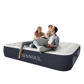 Sennoul 764331926162 Air Mattress Queen With Built In Pump - Upgraded Blow Up Bed 2 Mins Quick Se