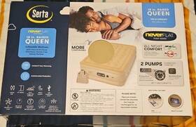 337-03-0413 Serta 18 Inch Never Flat Air Mattress - Raised Queen Beige Brand New