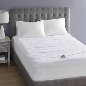 St55-0256 Serta Plush Heated Mattress Pad - Electric Bed Warmer With 10 Heat Settings C