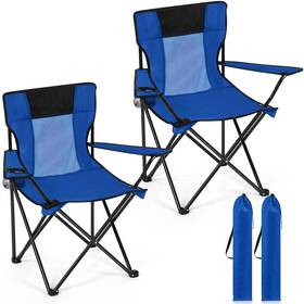 Blb-shellwei-1542 Shellwei 2 Pcs Folding Camping Chair With Cupholder 20 Inch X 31.5 Blue
