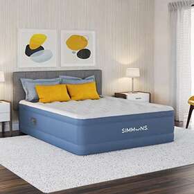 Simmons 612650633653 Rest Aire Mattress Air Bed With Side Built-in Pump And Soft Velveteen