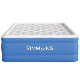 Simmons 612650633660 Rest Aire Mattress Air Bed With Side Builtin Pump And Soft Velveteen Topper 17 Inch
