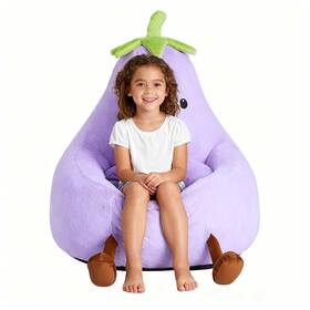3a88fncharbean24inpur Simple Deluxe 2ft Memory Foam Bean Bag Chair - Ultra Soft Faux Rabbit Fur 2 Ft Purple