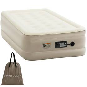 Simpli Comfy 500081140678 Inflatable Twin Air Mattress With Built In Pump Self Inflating Blow Up Durabl