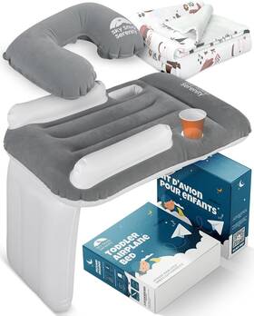 Mat01 Sittina Toddler Airplane Bed - Inflatable For Grey And White