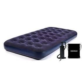 Sixaquae 735843762470 Twin Inflatable Air Mattress 9 Inch Raised Comfort Flocked Portable Blow Up Bed